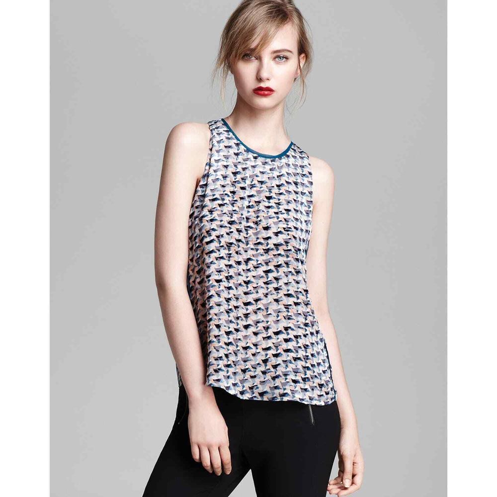 MARC by MARC JACOBS Vintage Rose Multi Puzzle Print Devore Velvet Tank Sm $325